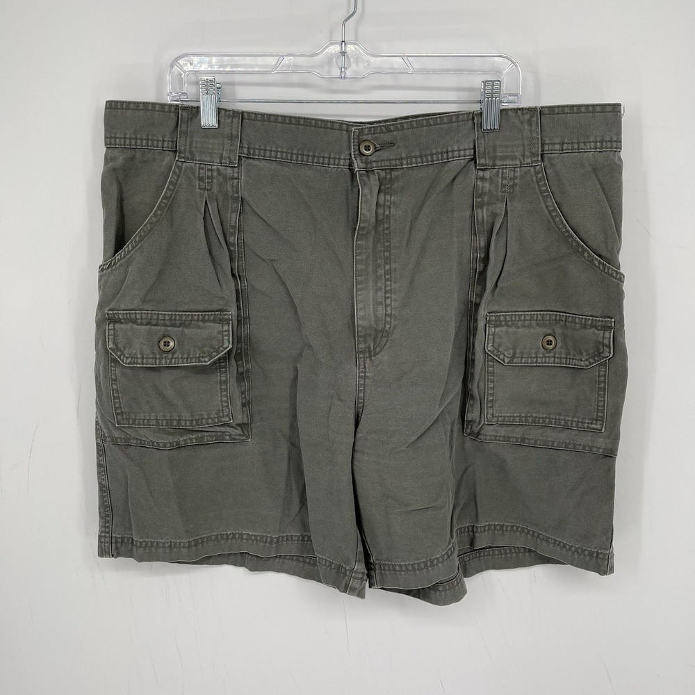 Cabelas Men's Green 7-Pocket Canvas Cargo Shorts Size 40" Waist